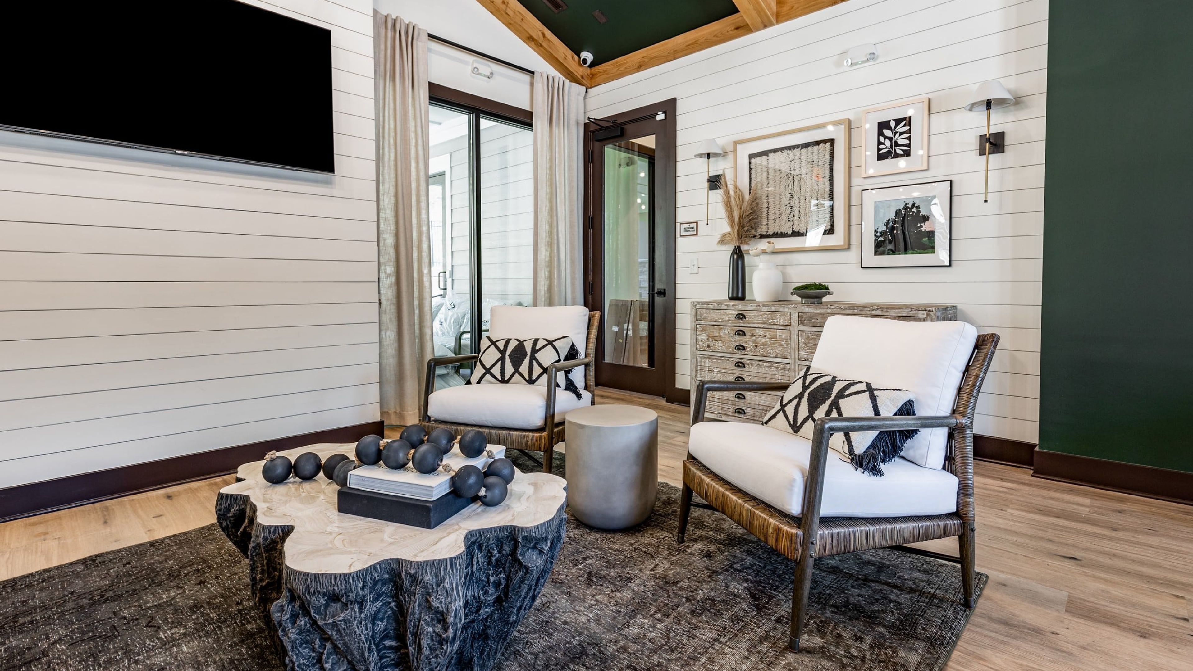 Hawthorne at Haywood resident clubhouse amenity with seating area and beautiful finishes